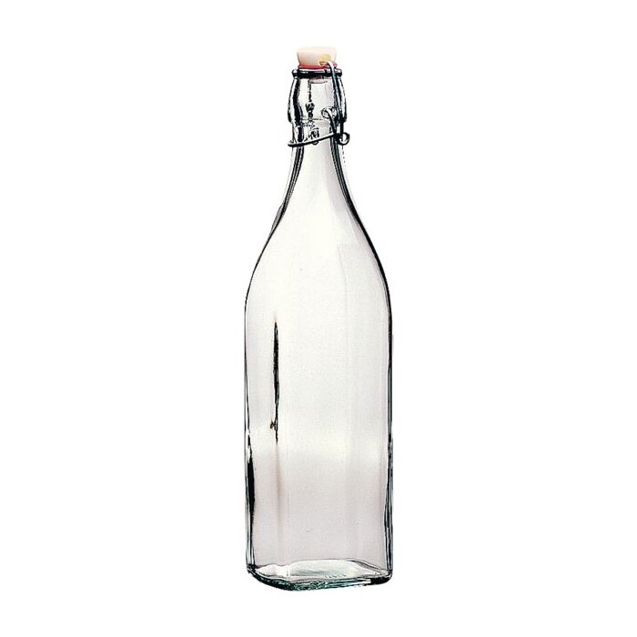 BORMIOLI ROCCO Glasflasche Swing mit Bügelverschluss 4-Kant 1 Liter