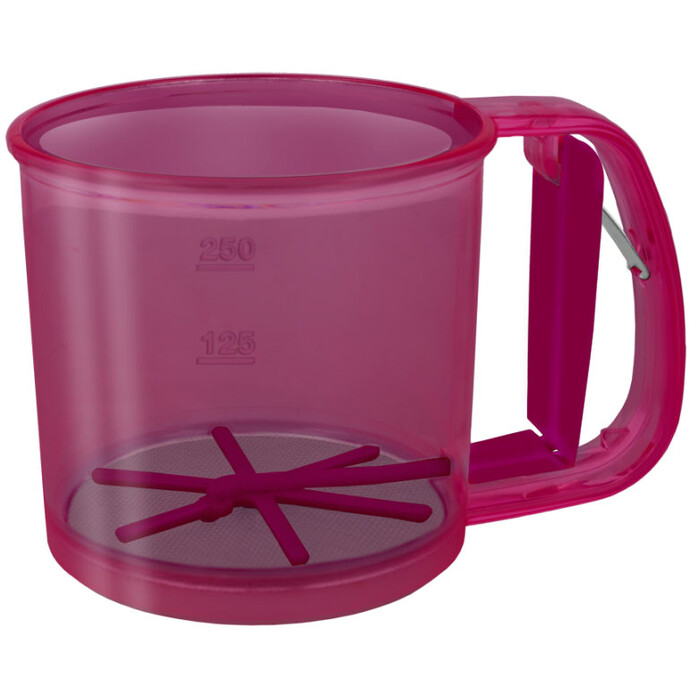 METALTEX Einhandsieb aus Kunststoff Ø 10,5 cm pink