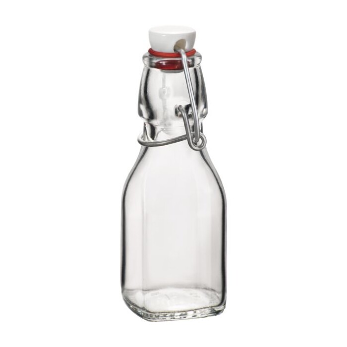 BORMIOLI ROCCO Glasflasche Swing mit Bügelverschluss 4-Kant 125 ml