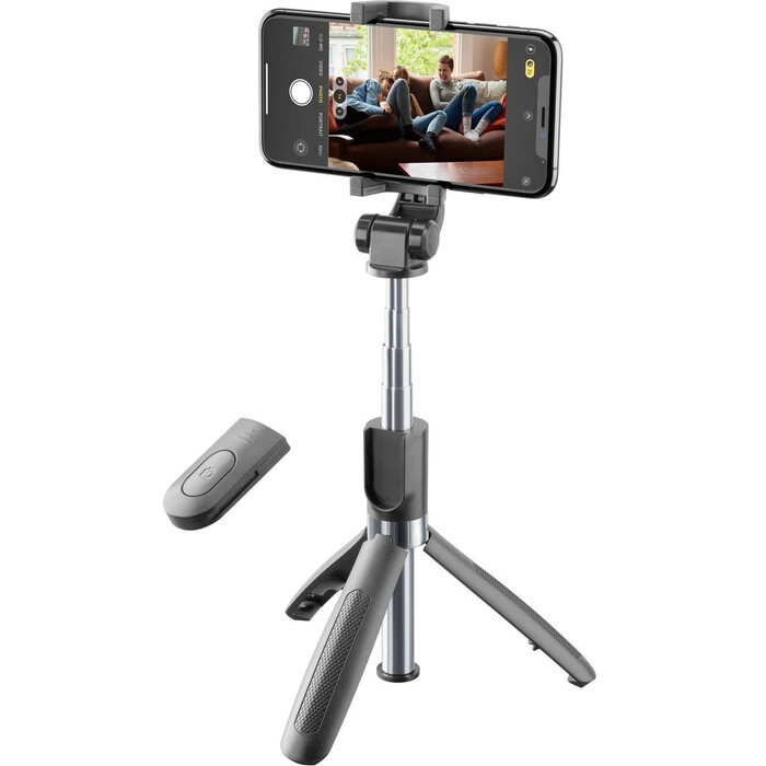 CELLULARLINE Selfie-Stick Freedom mit integriertem Stativ schwarz