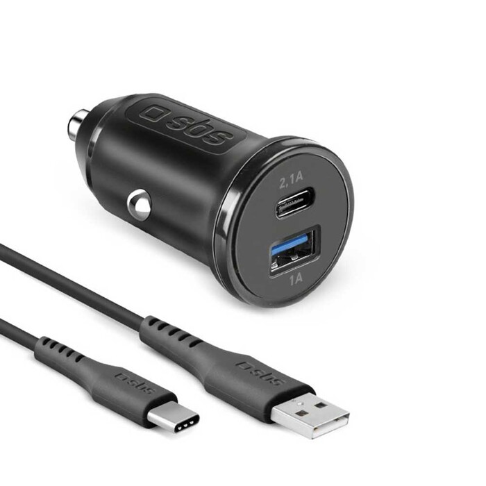 SBS Kfz-Ladeset USB-Typ C schwarz