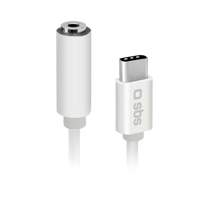 SBS Adapter mit Klinkenbuchse und Typ-C-Stecker 9 cm weiß