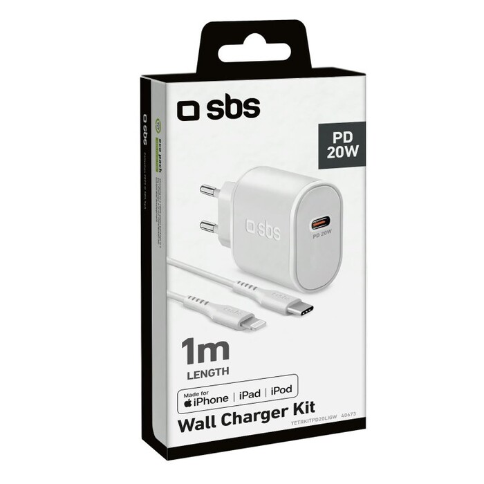 SBS Travel charger Kit Utra Fast Charge white