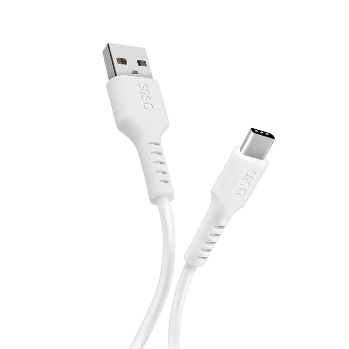 SBS Daten- und Ladekabel USB-A auf USB-C 1 m weiß