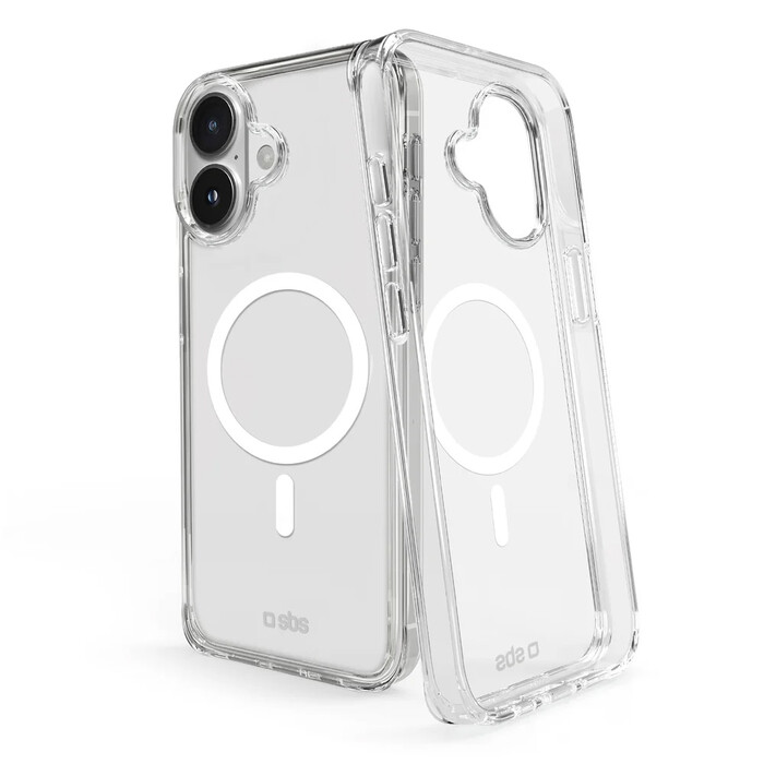 SBS Light Mag Cover für iPhone 16 mit MagSafe-Ladefunktion transparent