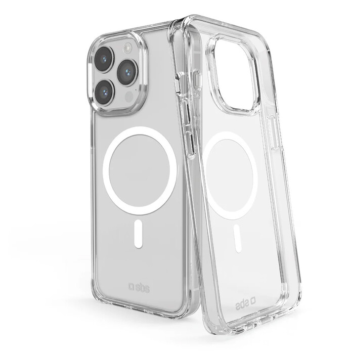SBS Light Mag Cover für iPhone 16 Pro mit MagSafe-Ladefunktion transparent