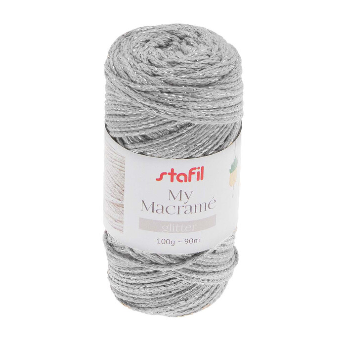 STAFIL Makramee-Garn Glitter 100 g stein