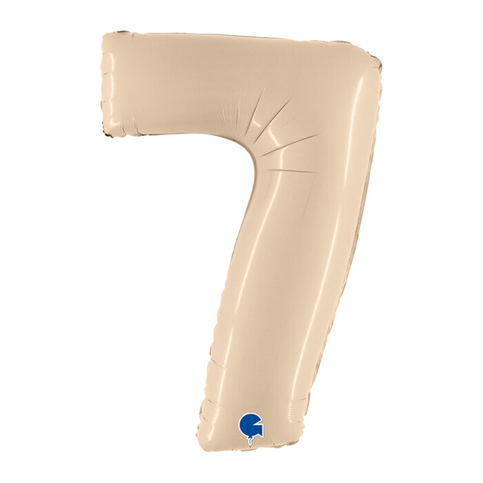 GRABO Heliumballon Satin Cream Zahl 7 beige