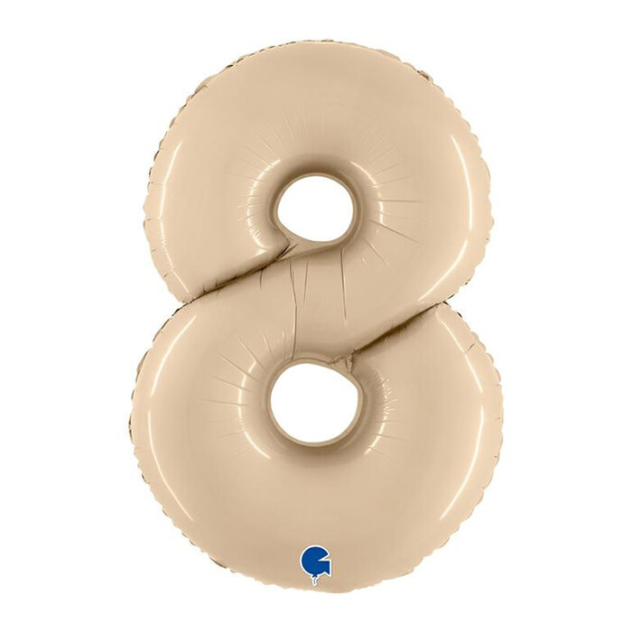 GRABO Heliumballon Satin Cream Zahl 8 beige