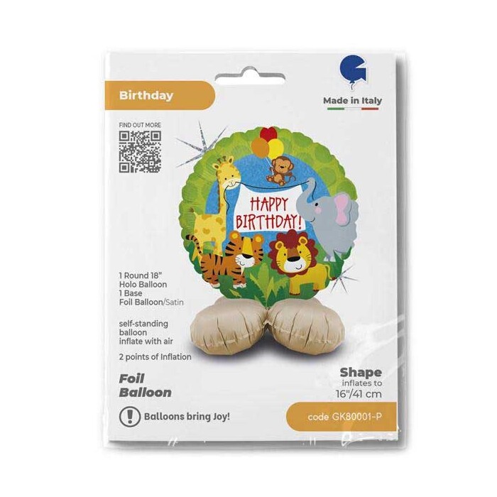Luftballon Jungle Happy Birthday 41 cm bunt