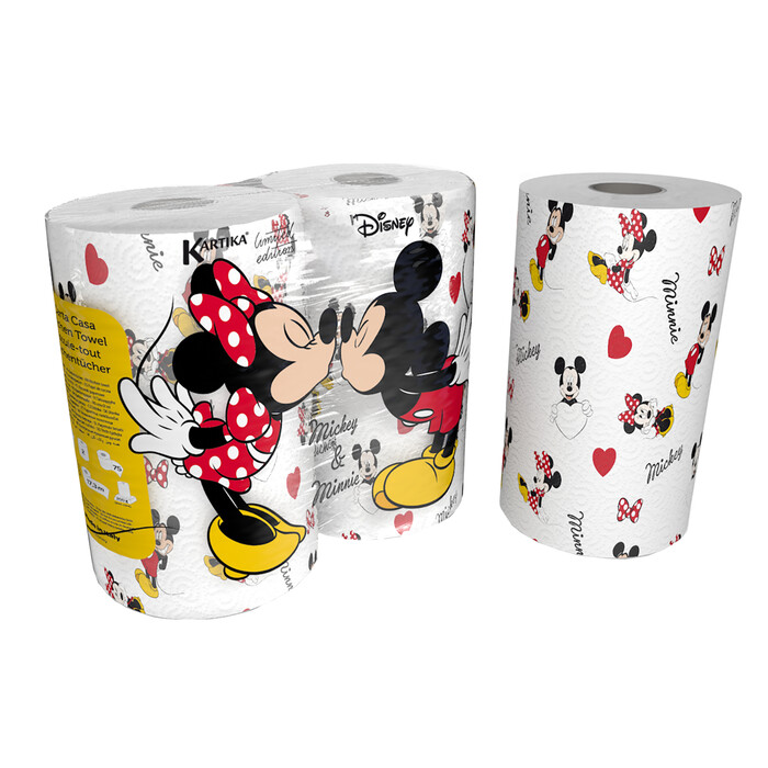 Küchenrolle Mickey & Minnie 2-lagig 2 Stück weiß