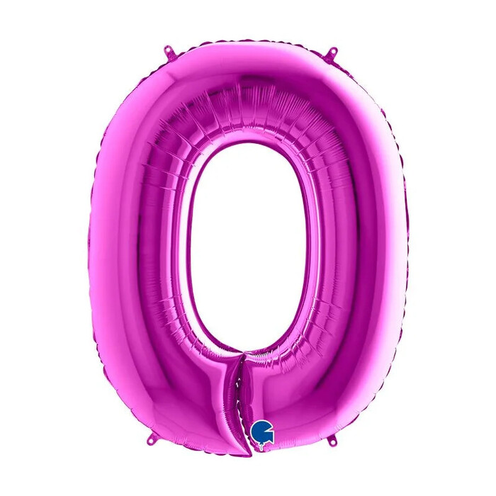 GRABO Heliumballon Zahl 0 violett