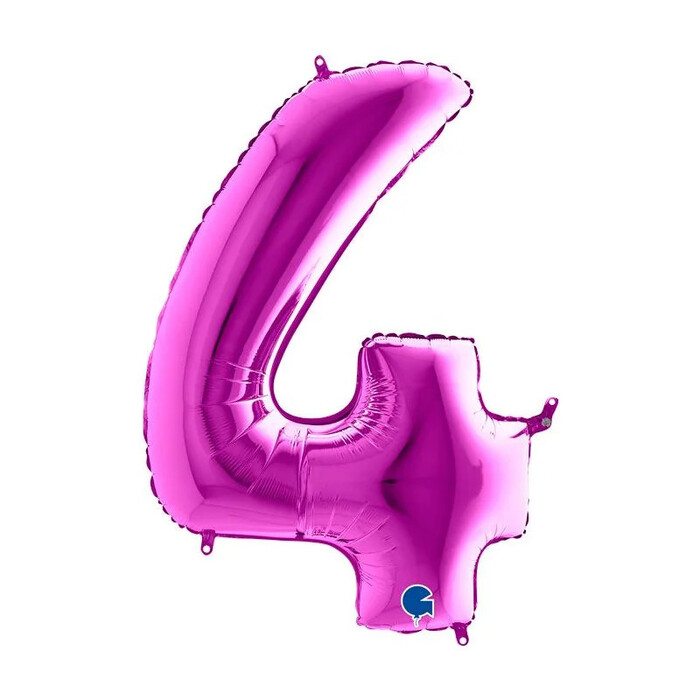GRABO Heliumballon Zahl 4 violett