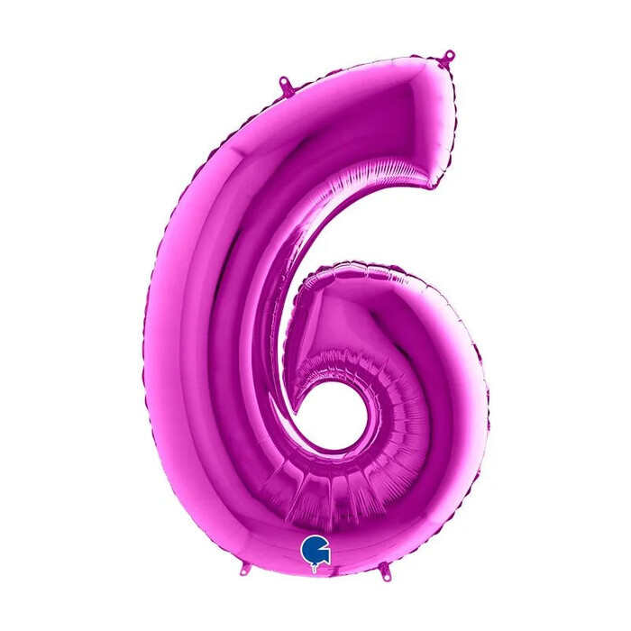 GRABO Heliumballon Zahl 6 violett