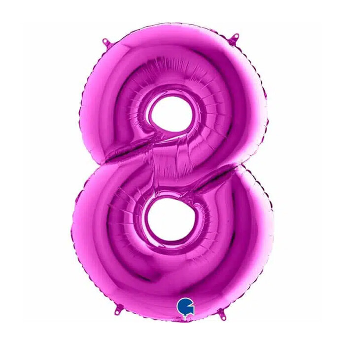 GRABO Heliumballon Zahl 8 violett