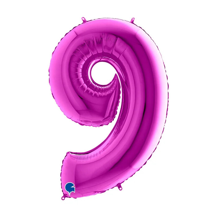 GRABO Heliumballon Zahl 9 violett