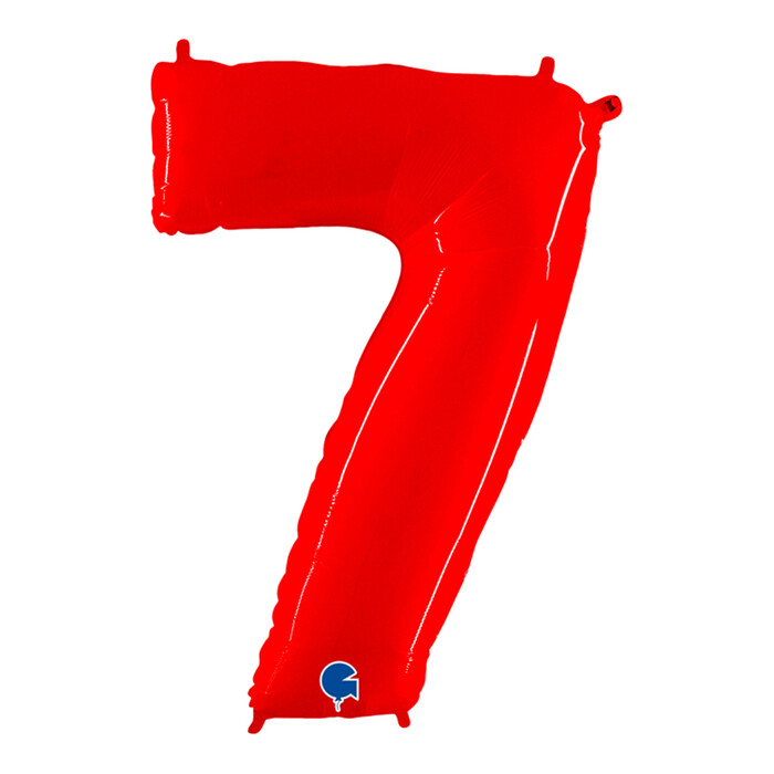 GRABO Heliumballon Zahl 7 shiny red