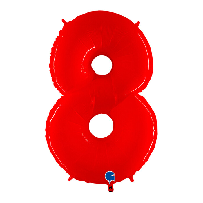 GRABO Heliumballon Zahl 8 shiny red
