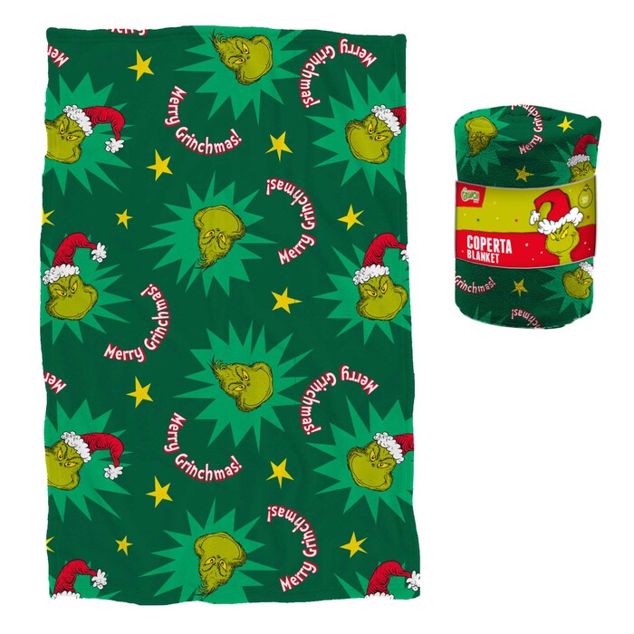 Decke Grinch 90 x 140 cm grün