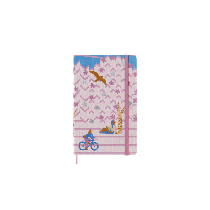 Moleskine Notizbuch - Sakura Large/A5, Liniert, Stoffeinband, Fahrrad - gebunden