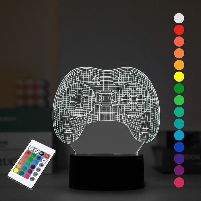 I-TOTAL 3D Lampe Controller Let's Play Game Over schwarz