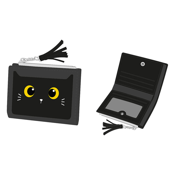 I-TOTAL Geldbörse Cat 11,5 x 9,5 x 1,5 cm schwarz