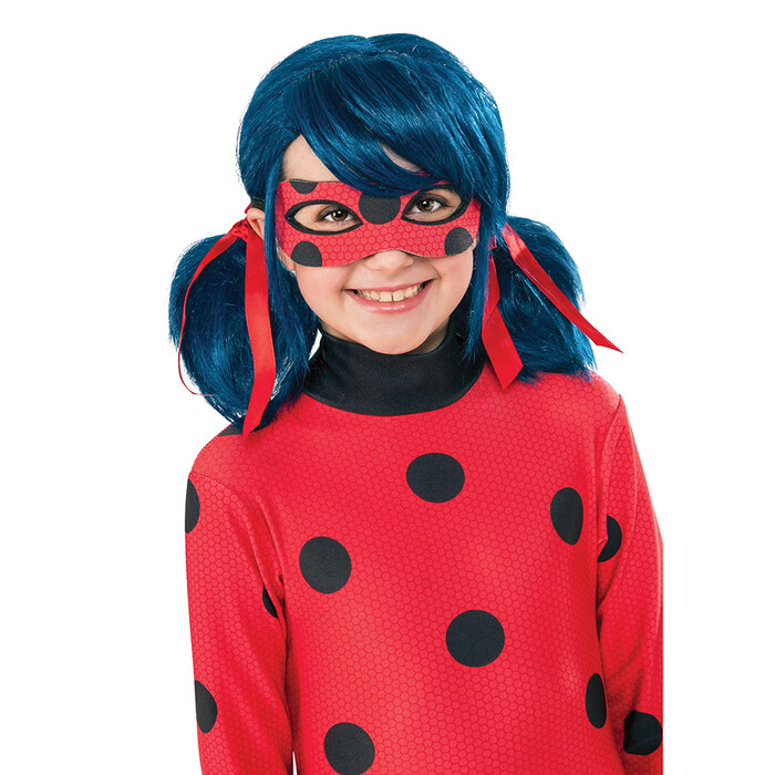 Perücke Miraculous 1 Stück Einheitsgröße für Kinder blau