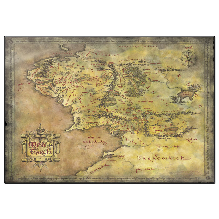 Schreibunterlage Herr der Ringe - Weltkarte 50 x 35 cm bunt