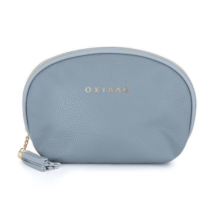Kosmetiktasche Leather Stone Plus 21 x 8,5 x 13,5 cm blaugrau