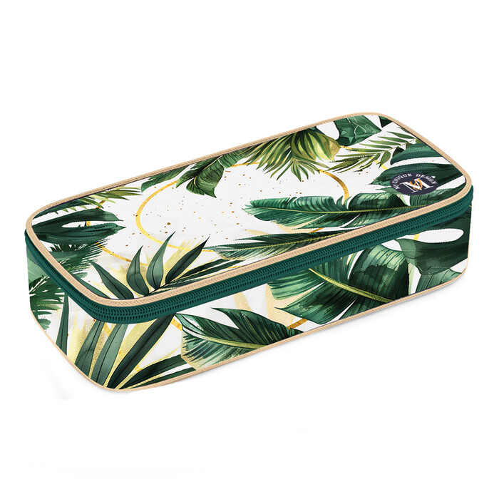 Pennalbox Serie Flowers White Green 20,5 x 5 x 10 cm grün