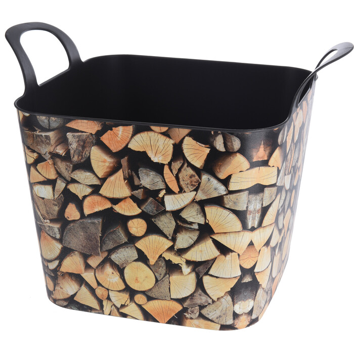 Tragekorb im Holzdesign 8 Liter braun