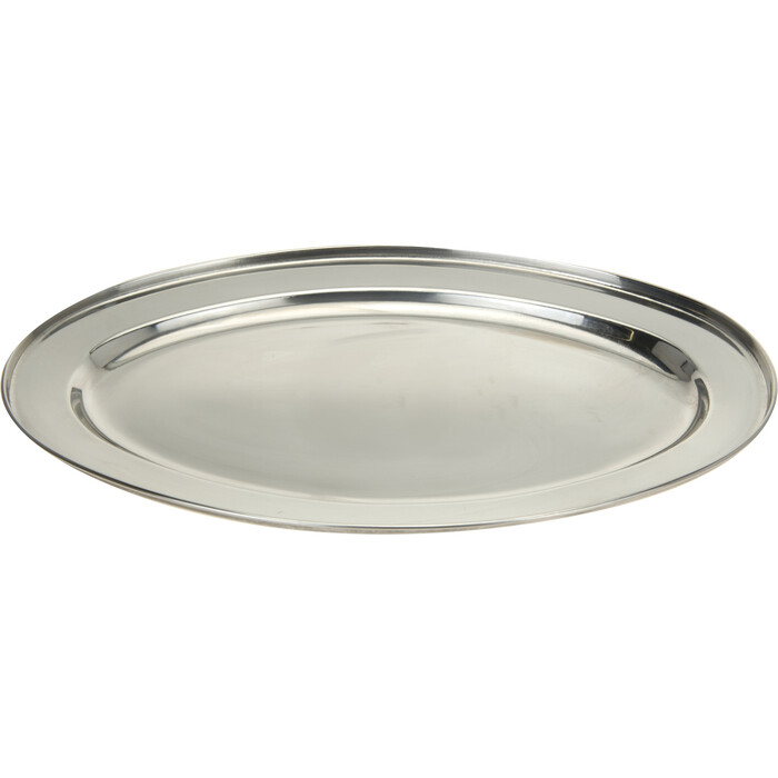 Servierplatte aus Edelstahl 40 x 26 cm silber