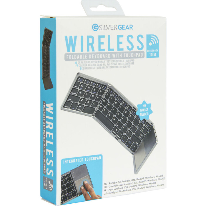 SILVERGEAR Faltbare Tastatur mit Touchpad grau
