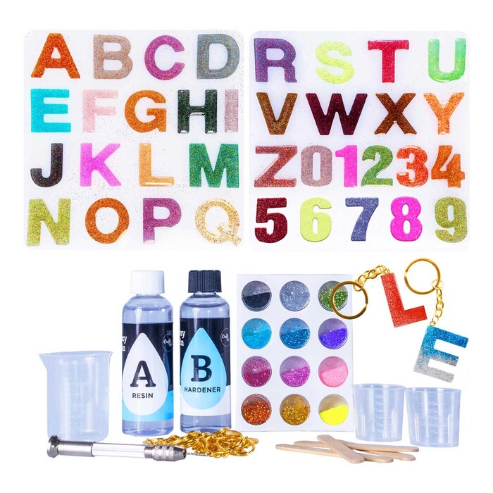CRAFTS&CO Starterset Schlüsselanhänger Epoxy mehrere Farben