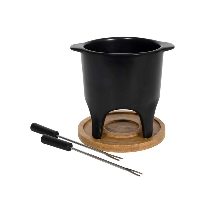 Schokoladen-Fondue inkl. Gabeln schwarz