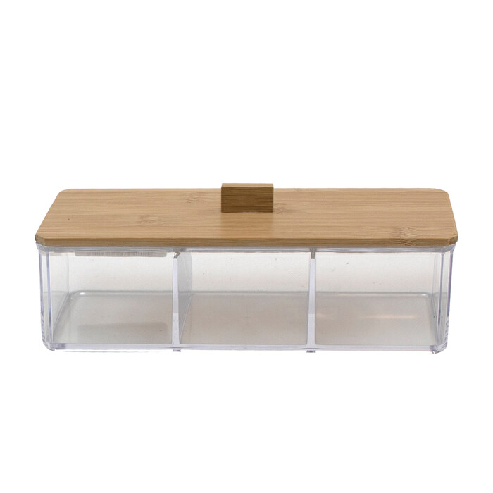Make-Up Organizer 23,5 x 9,5 cm transparent/braun