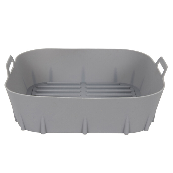 Silikonschale für Heißluftfritteuse 20,5 x 20,5 cm grau
