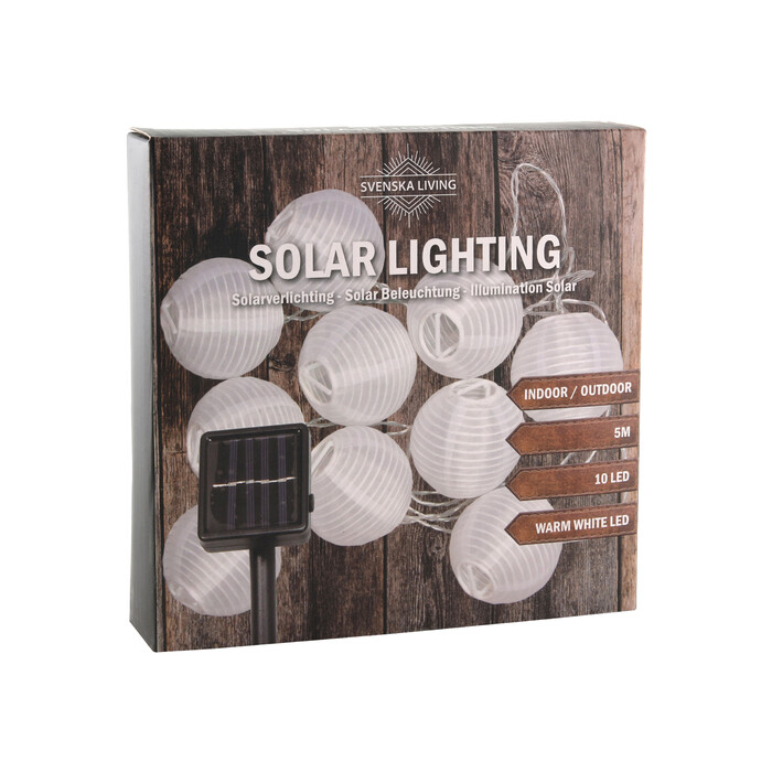Solar Lampion-Lichterkette 4,5 m mit 10 LEDs