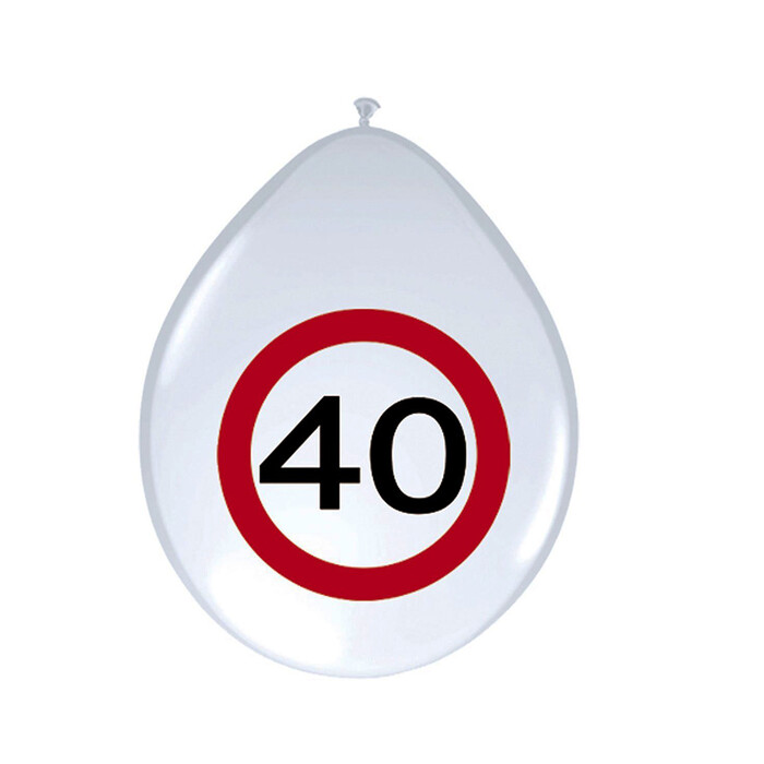 FOLAT Luftballon Verkehrsschild - 40 8 Stück Ø 30 cm weiß