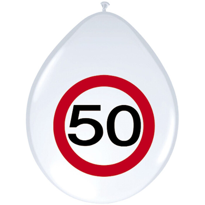 FOLAT Luftballon Verkehrsschild - 50 8 Stück Ø 30 cm weiß
