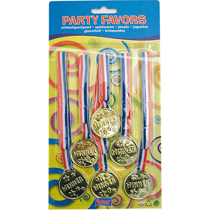 FOLAT Party-Medaillen Winner 6 Stück gold