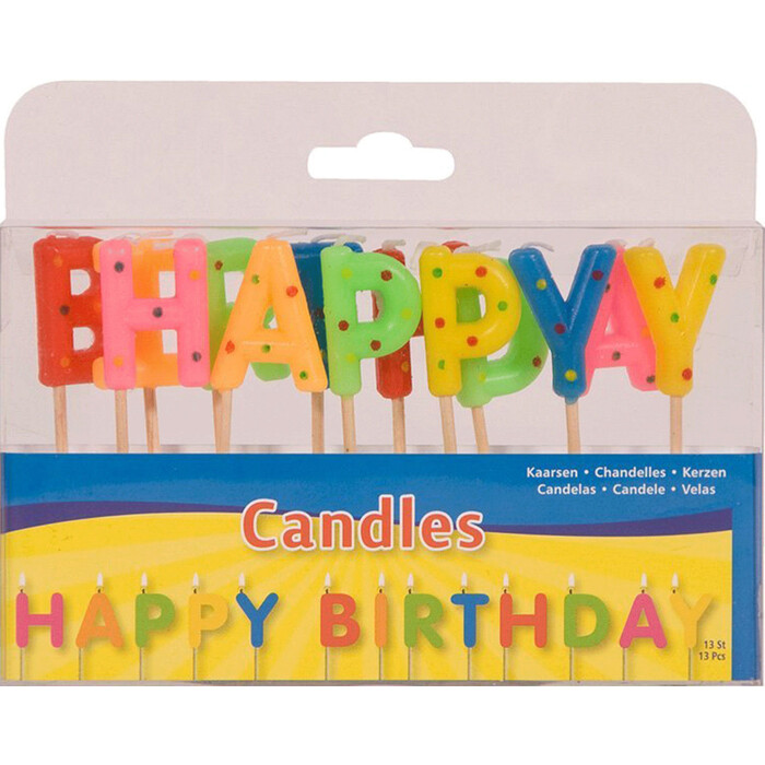FOLAT Kerzen Set Happy Birthday bunt