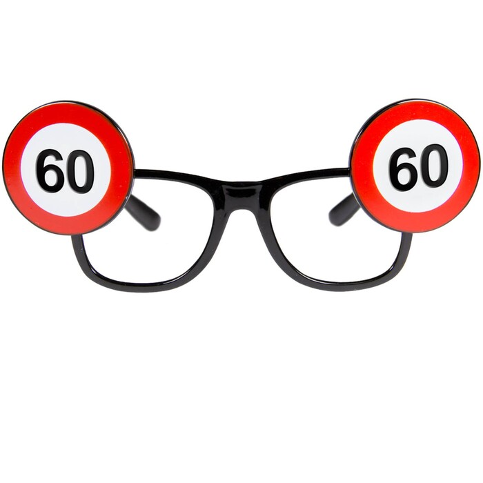 Spaßbrille Verkehrsschild 60 schwarz/rot