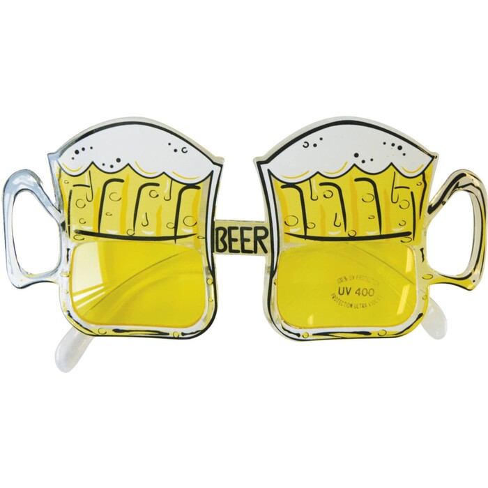 Bierglas-Brille gelb