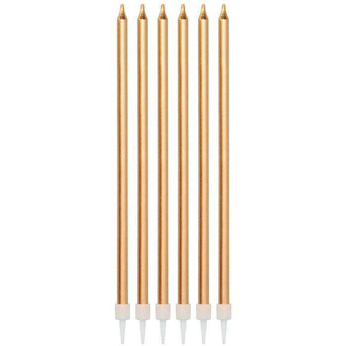 FOLAT Kerzen-Set 15 cm 16 Stück bronze metallic