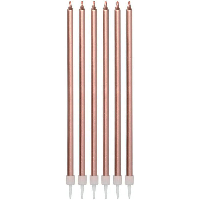 FOLAT Kerzen-Set Roségold Metallic 15 cm 16 Stück roségold metallic