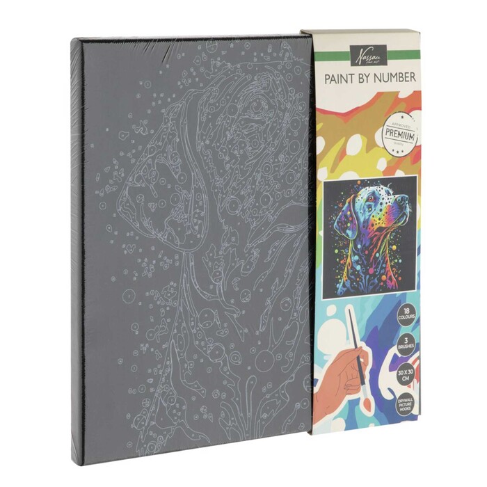 Malen nach Zahlen Hund 30 x 30 cm