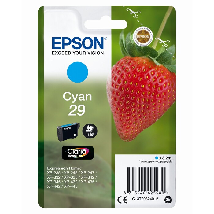 Epson Tintenpatrone Nr.29 - Claria Home, EPS T29824012, cyan