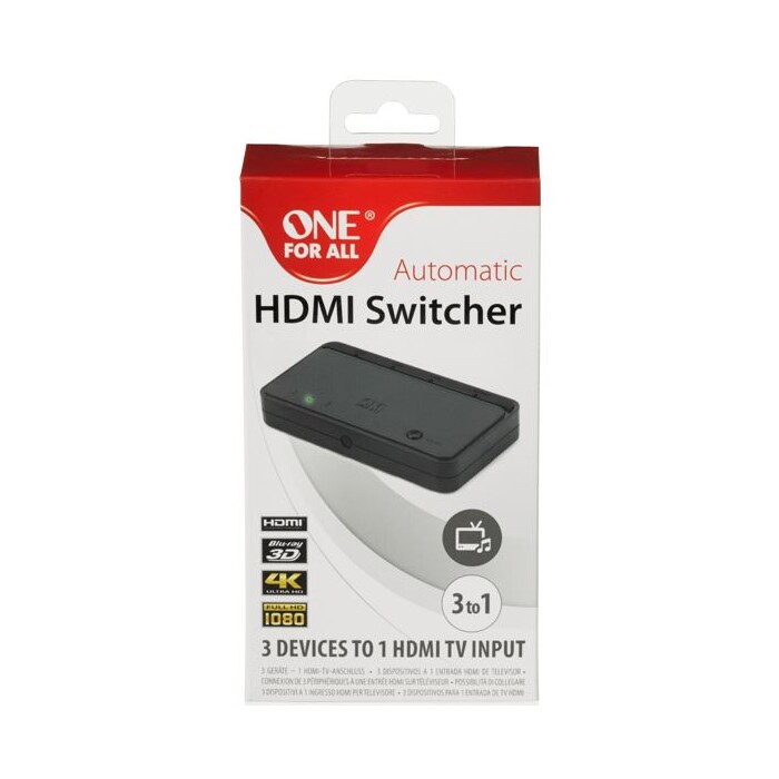One for All HDMI Switcher 4K inkl. Fernbedienung
