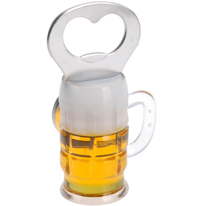 Magnet-Flaschenöffner Bier gelb/weiß
